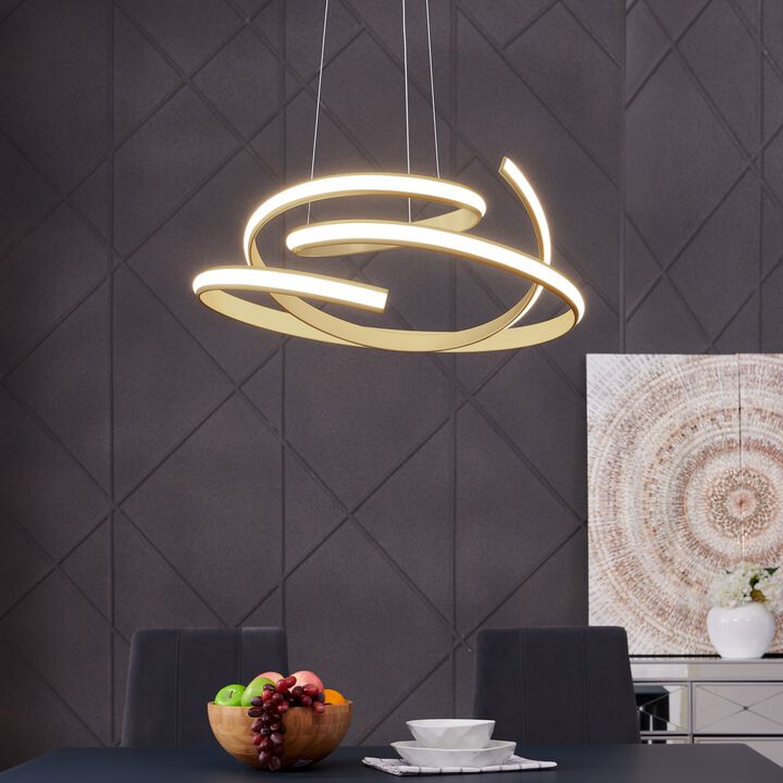 Oslo Chandelier Gold Metal Integrated LED Dimmable