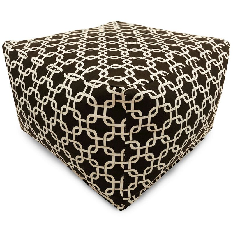 Majestic Home Goods Ottoman Pouf Links Black