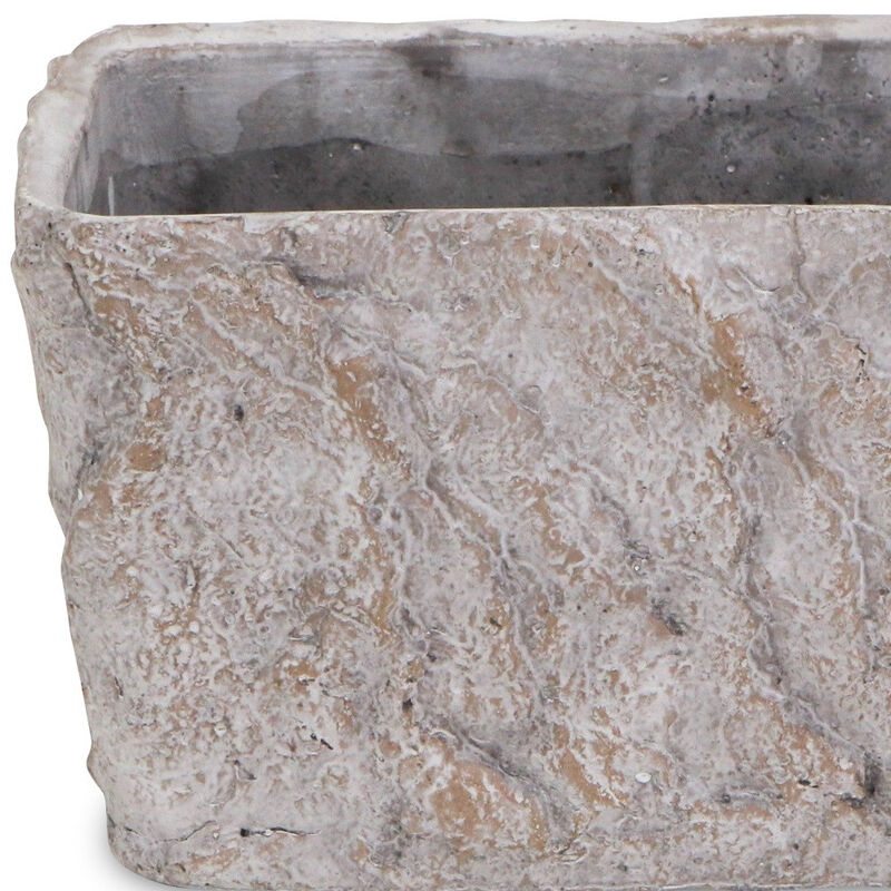 Speckle Glaze Cement Rectangular Planter for Indoor and Outdoor Plants