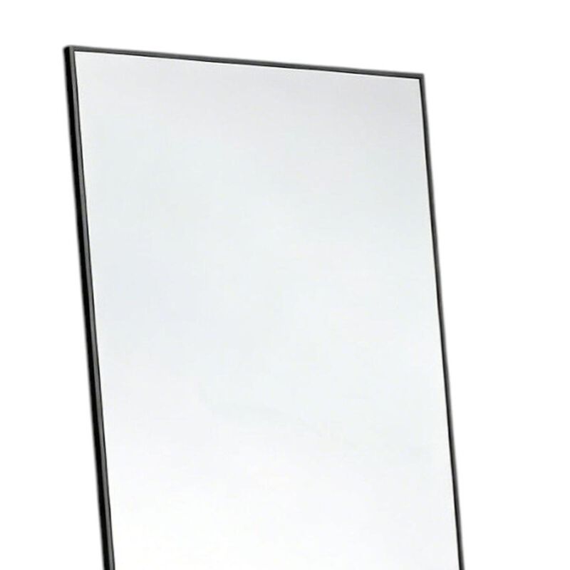 HomeRoots 67" Black Aluminum Freestanding And Wall Mounted Framed Full Length Mirror image number 3
