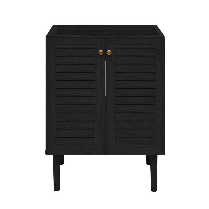 Bron 24" Freestanding Bathroom Vanity Cabinet without Top in Black Oak