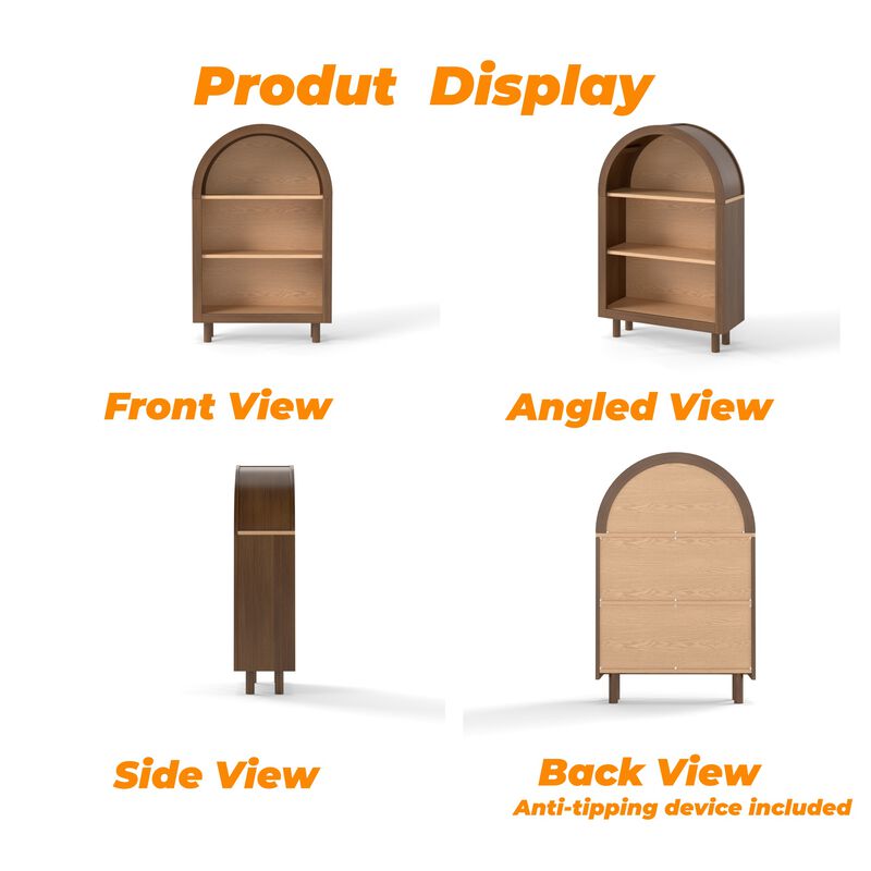 Lusog Arched Small Bookcase Storage Cabinet image number 5