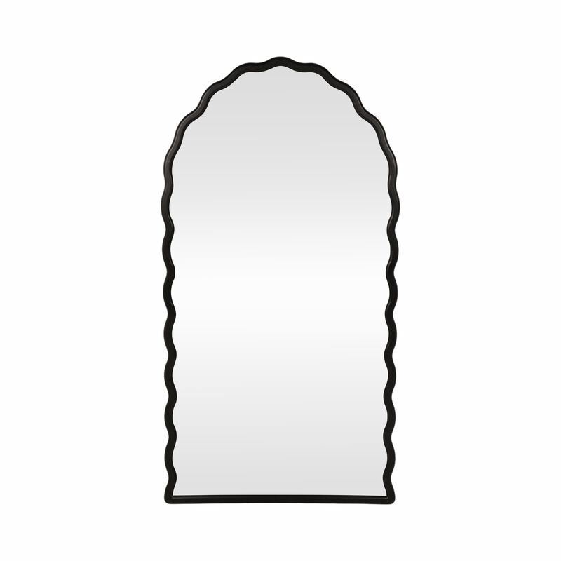 31x59" Wavy Leaner Mirror, Black image number 0