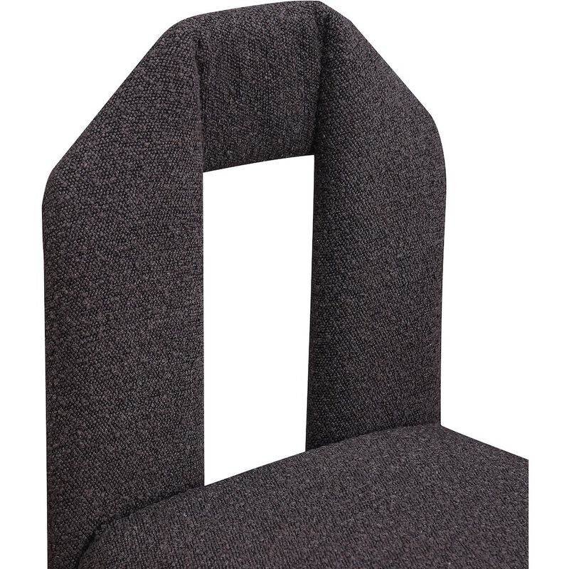 Meridian Furniture Bennett Brown Boucle Fabric Dining Chair, Set of 2