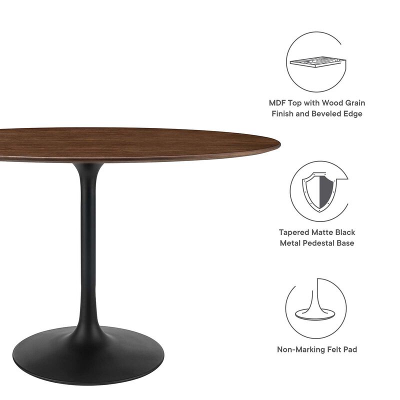 Modway - Lippa 48" Oval Wood Grain Dining Table Black Walnut