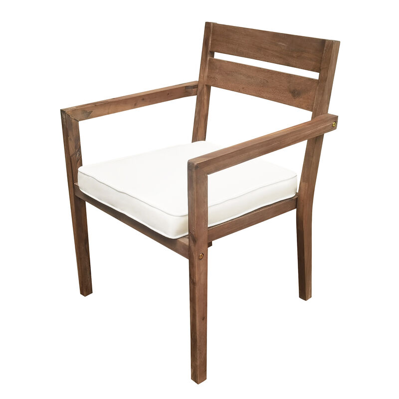 Whisen Acacia Wood Outdoor Dining Table And Chairs Suitable For Patio, Balcony Or Backyard - Burly Wood