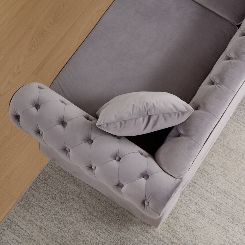 Brast Velvet Chesterfield Sofa image number 7