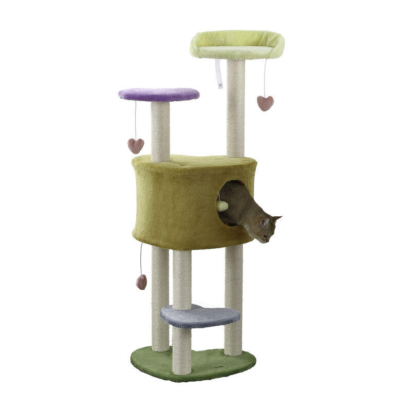Aisling 4-Tier Modern Sisal Heart Cat Tree with Scratching Posts