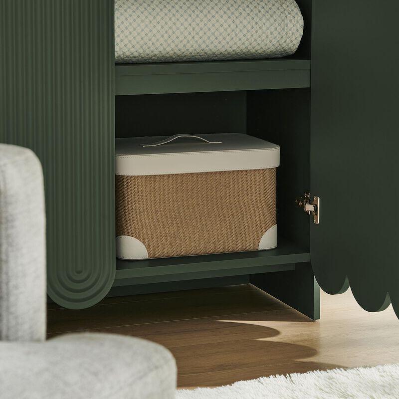 Dahlia 78 Inch Fluted and Scalloped Arched Storage Cabinet image number 5