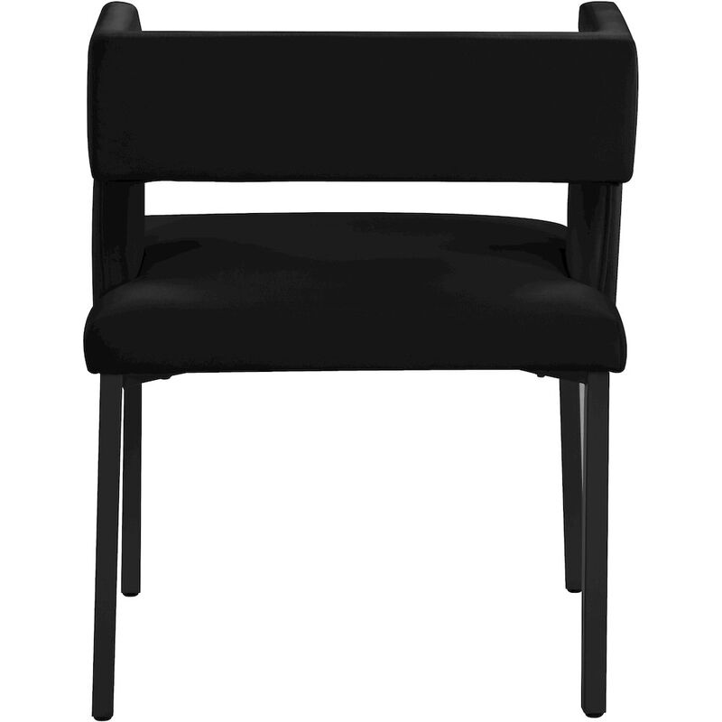 Meridian Furniture Caleb Black Velvet Dining Chair, Set of 2