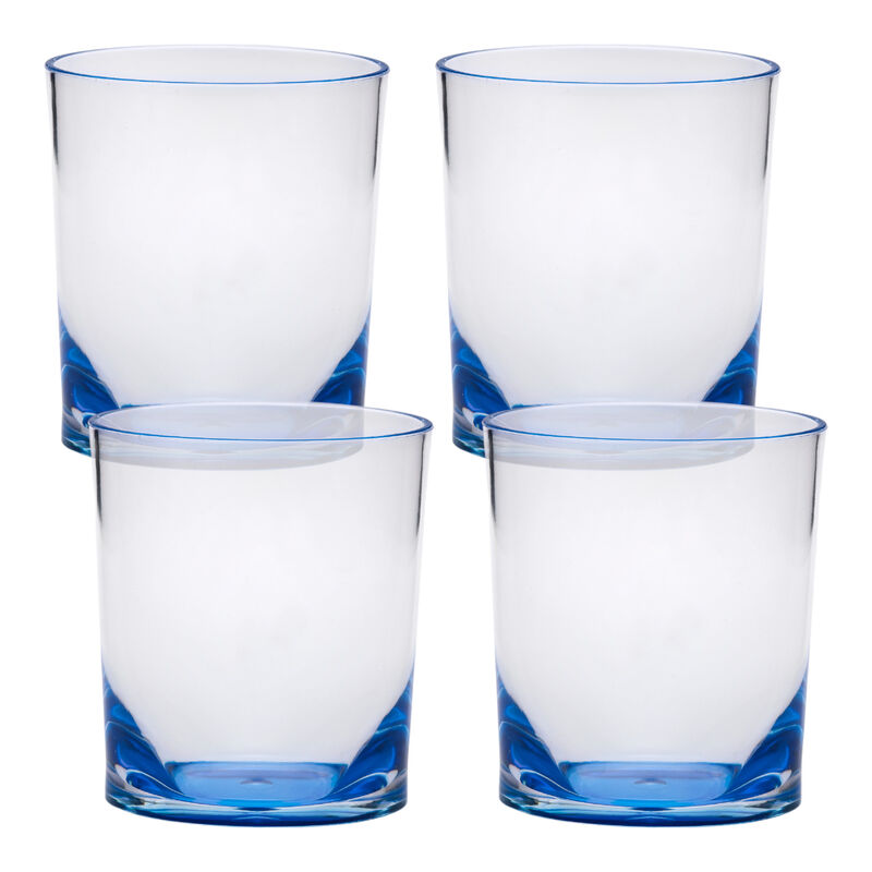 Set of 4 Geometric Acrylic Stemless Whiskey Glasses for Cocktails and Drinks