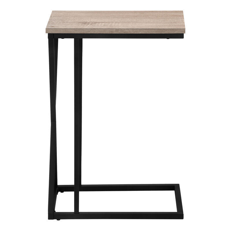 Monarch Specialties I 3249 Accent Table, C-shaped, End, Side, Snack, Living Room, Bedroom, Metal, Laminate, Brown, Black, Contemporary, Modern