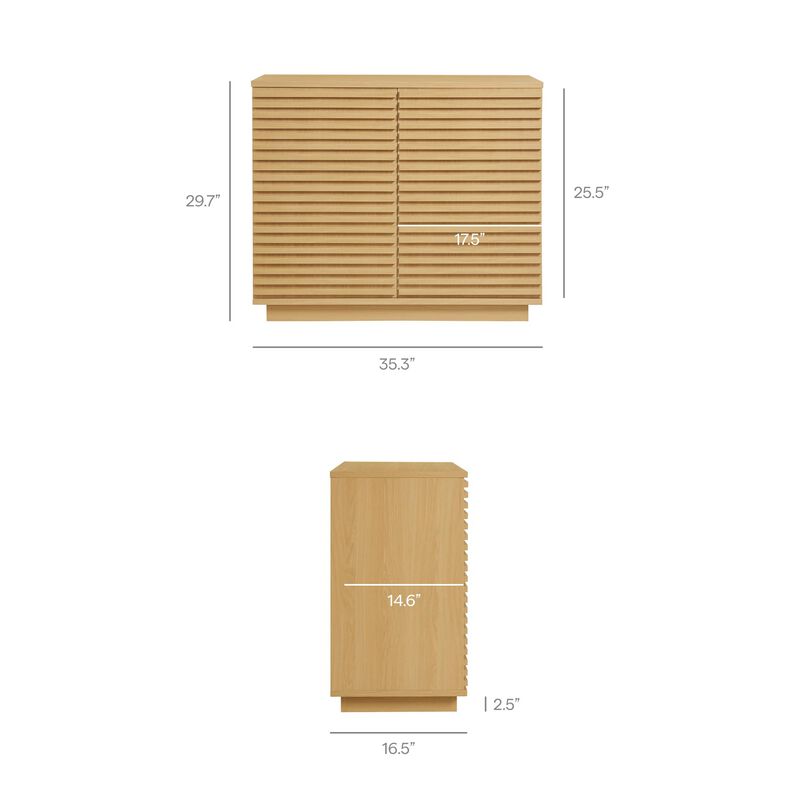 Render 35" Fluted Accent Cabinet in Walnut image number 2