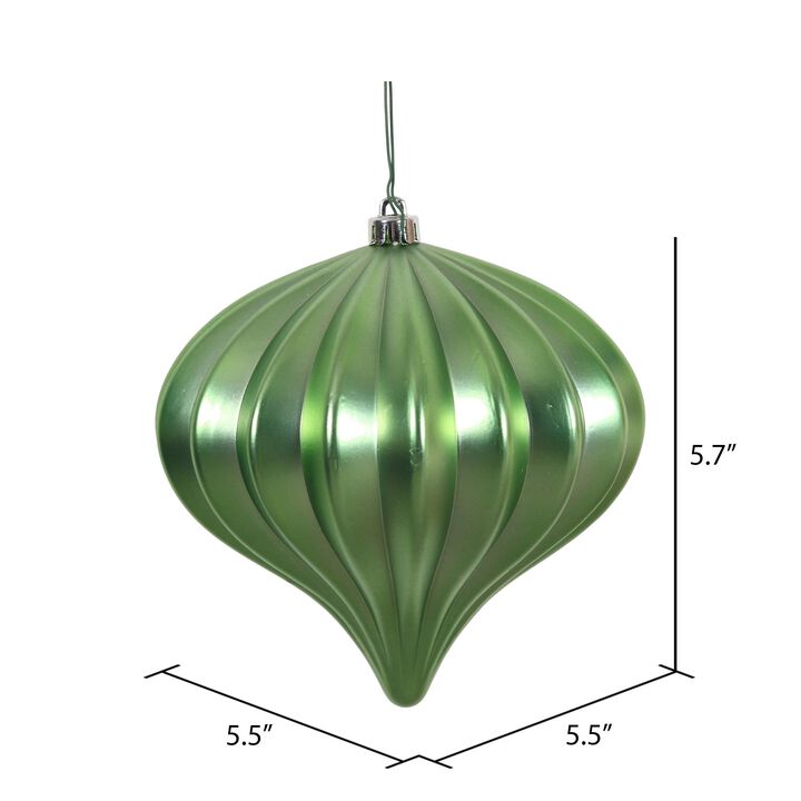 Vickerman 5.7" Celadon Matte Onion Christmas Ornament, UV Treated, Set of 3