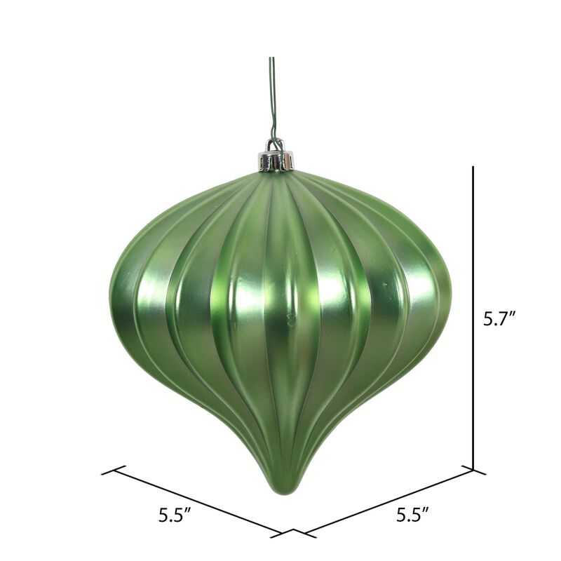 Vickerman 5.7" Celadon Matte Onion Christmas Ornament, UV Treated, Set of 3 image number 1