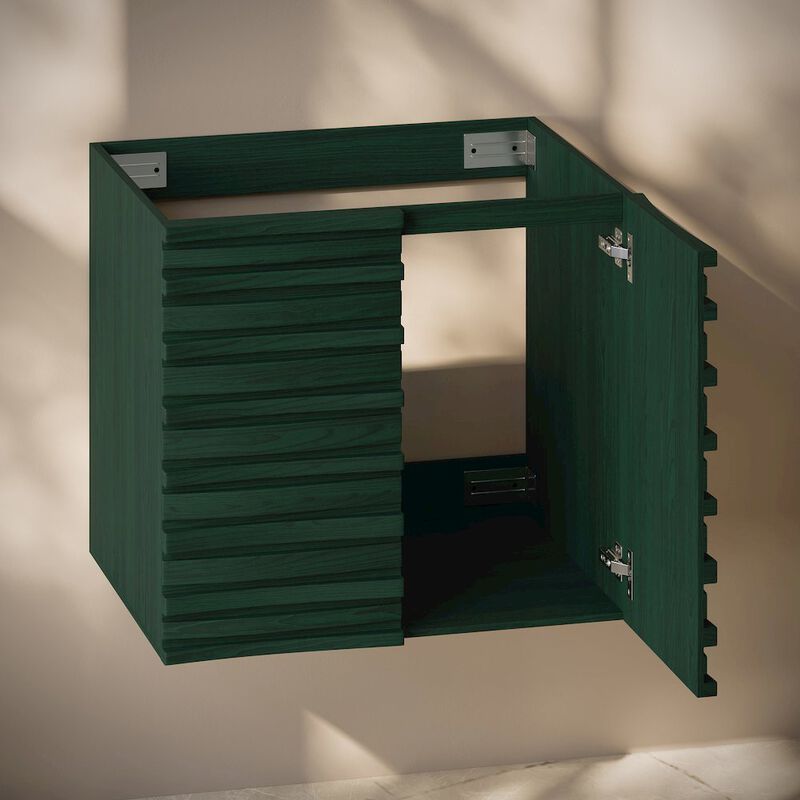 Cascade 24" Wall-Mounted Bathroom Vanity Cabinet without Top in Green Oak image number 4