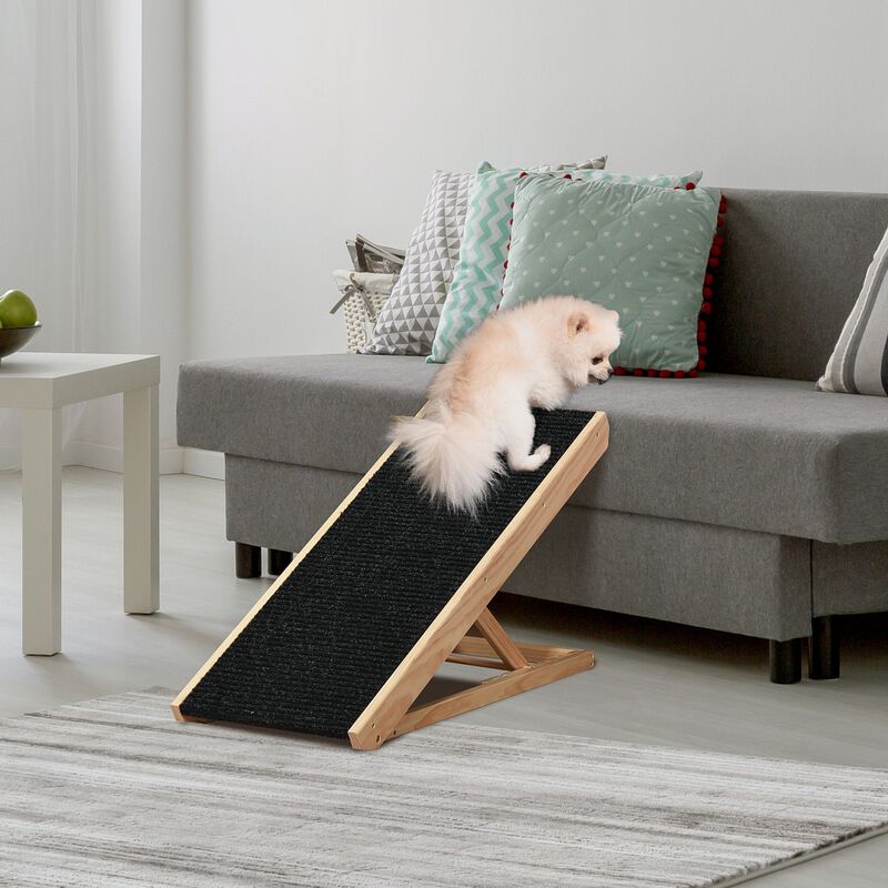 Black Pet Accessibility: Foldable Adjustable Height Ramp for Dogs/Cats image number 1
