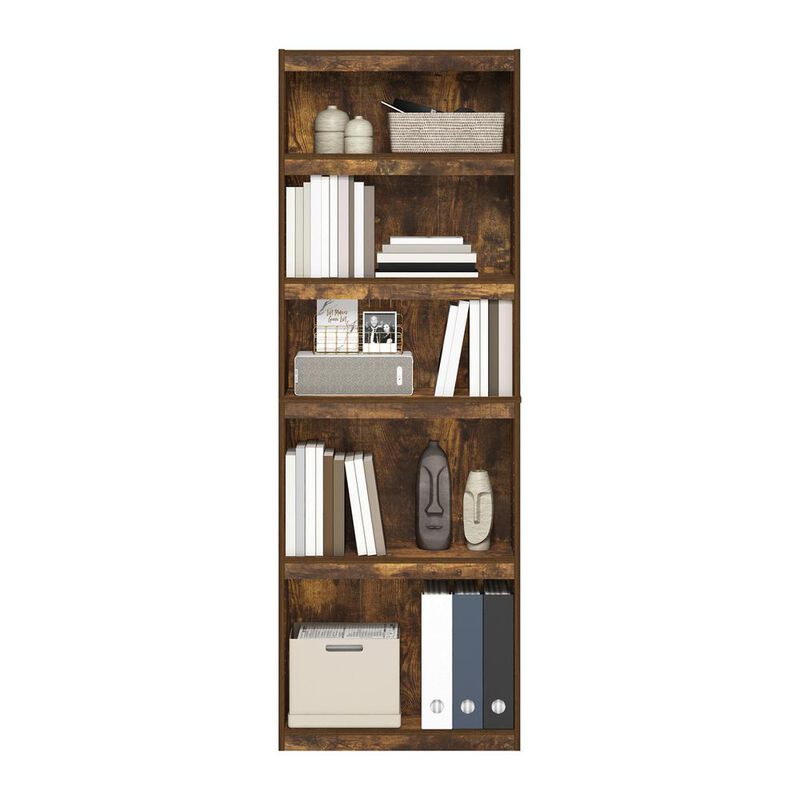 Furinno JAYA Enhanced Home 5-Tier Shelf Bookcase, Amber Pine