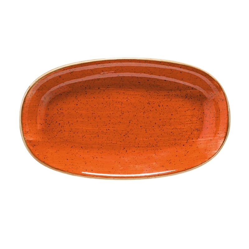 Terracota 7.5" x 4.25" x h:1" Oval Terracotta Vitrified Platter (Set of 2) image number 1