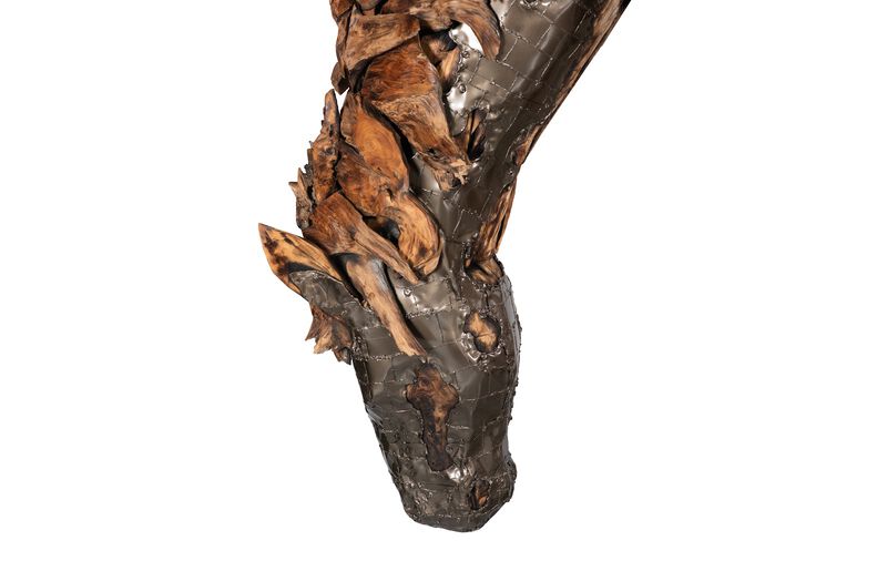 Mustang Grazing Horse Armored Sculpture