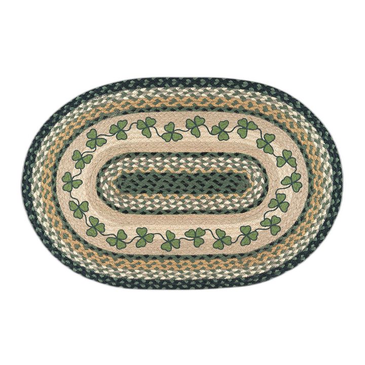 Earth Rugs Op-116 Irish Shamrock Oval Patch 20 X 30
