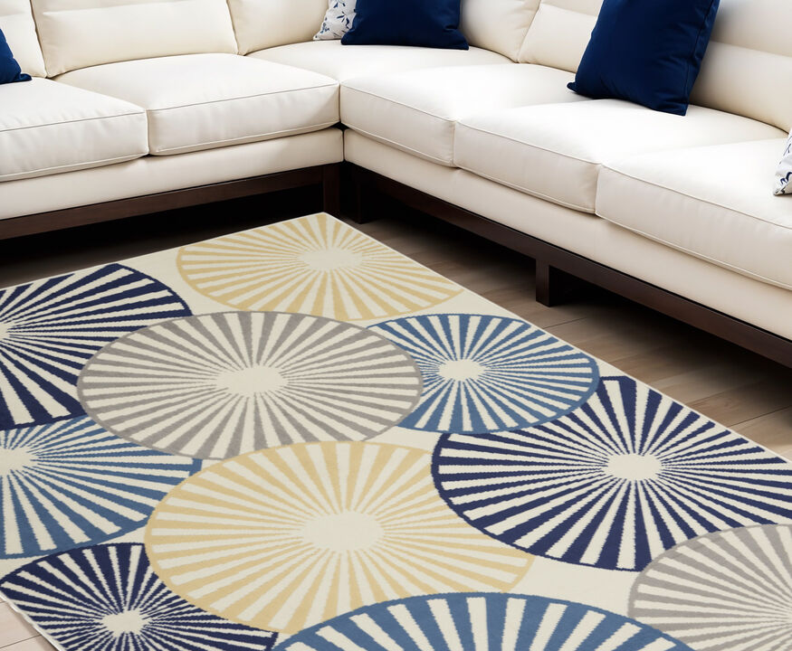 HomeRoots Geometric Power Loom Area Rug