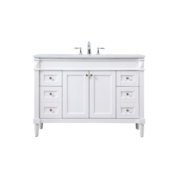 Elegant Kitchen and Bath 48 inch Single bathroom vanity in white
