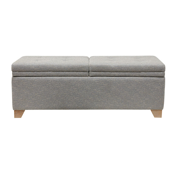 Gracie Mills Gil Soft Close Storage Bench with Solid Wood Legs