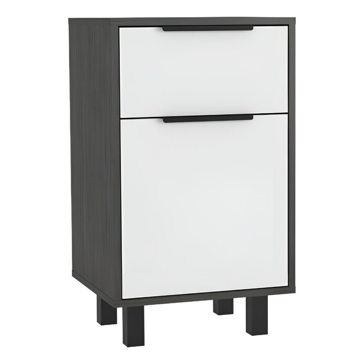 Contemporary Smokey Finish Nightstand &ndash; Stylish Bedroom Accent