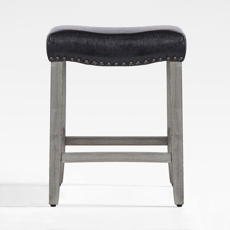WestinTrends 24" Upholstered Saddle Seat Counter Stool image number 1