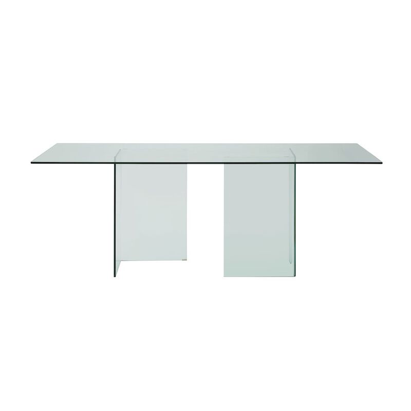 Casabianca Home Miami Dining Table With Clear Base And Clear Top