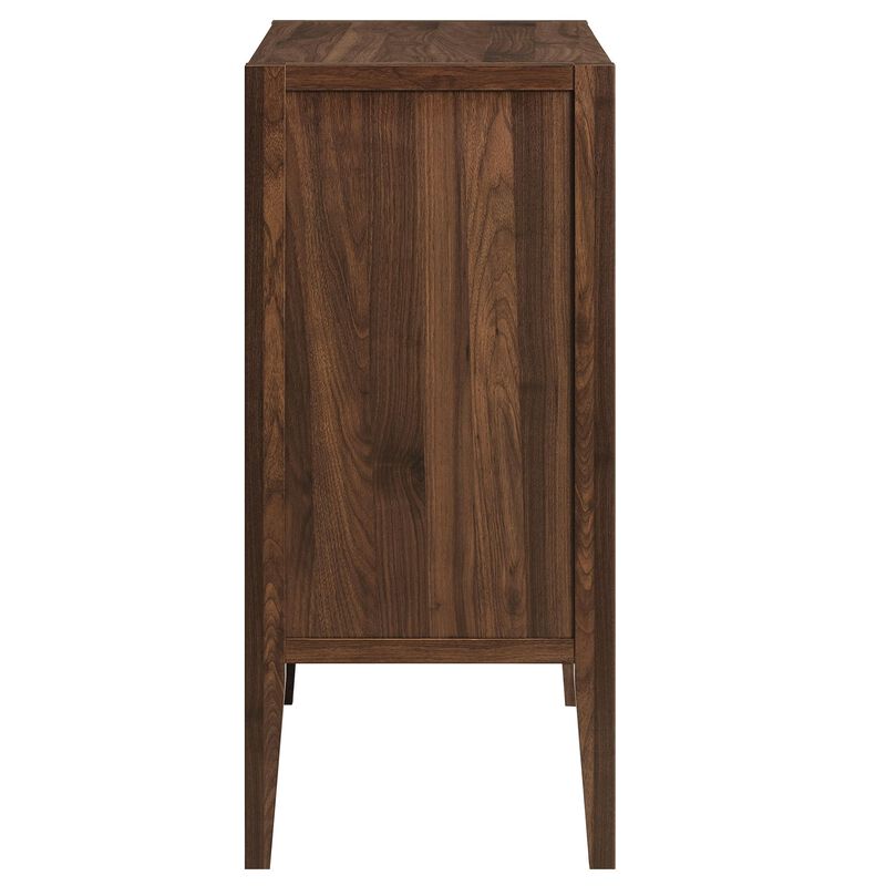 Modway Nell 36 Inch Accent Storage Cabinet in Walnut &ndash; Tea/Coffee Small Buffet Cabinet with Shelves for Living Room, Hallway, or Entryway image number 5