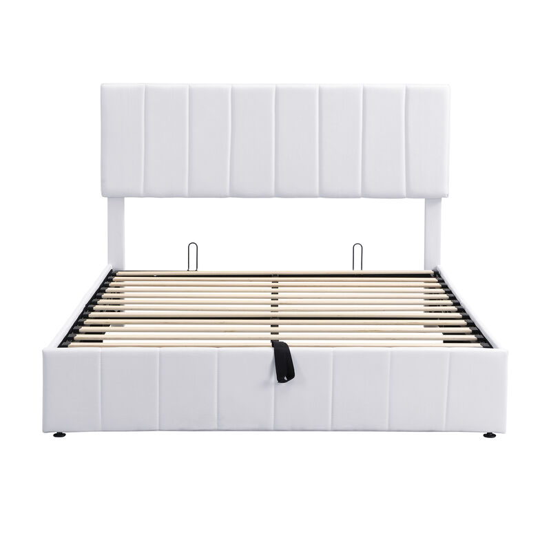 Whisen Modern Style Queen Size Upholstered Platform Bed with Hydraulic Storage System