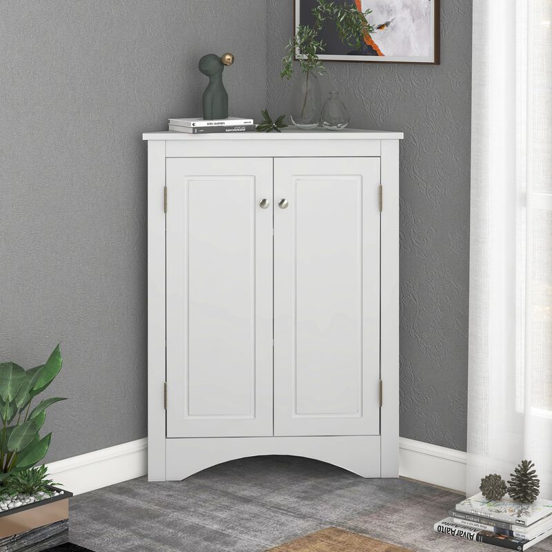 ELEMENT ACE Triangle Bathroom Storage Cabinet with Adjustable Shelves Freestanding Floor Cabinet image number 8