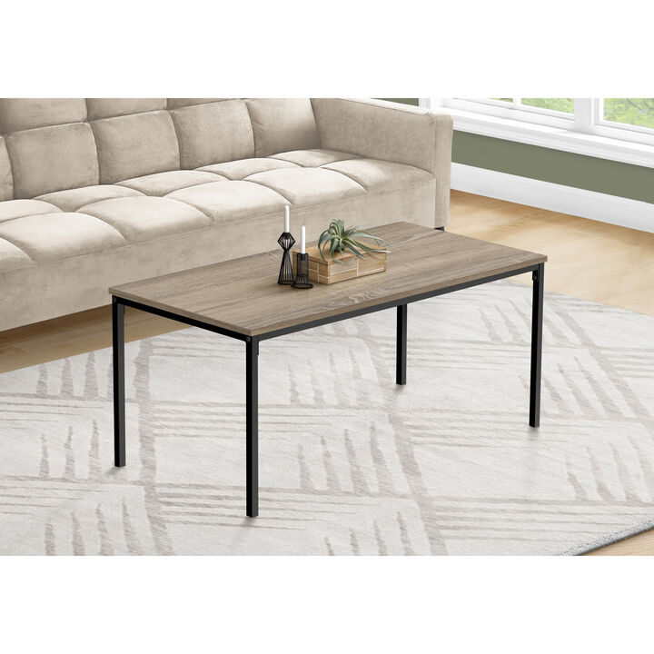 Monarch Specialties I 3797 Coffee Table, Accent, Cocktail, Rectangular, Living Room, 40"L, Metal, Laminate, Brown, Black, Contemporary, Modern