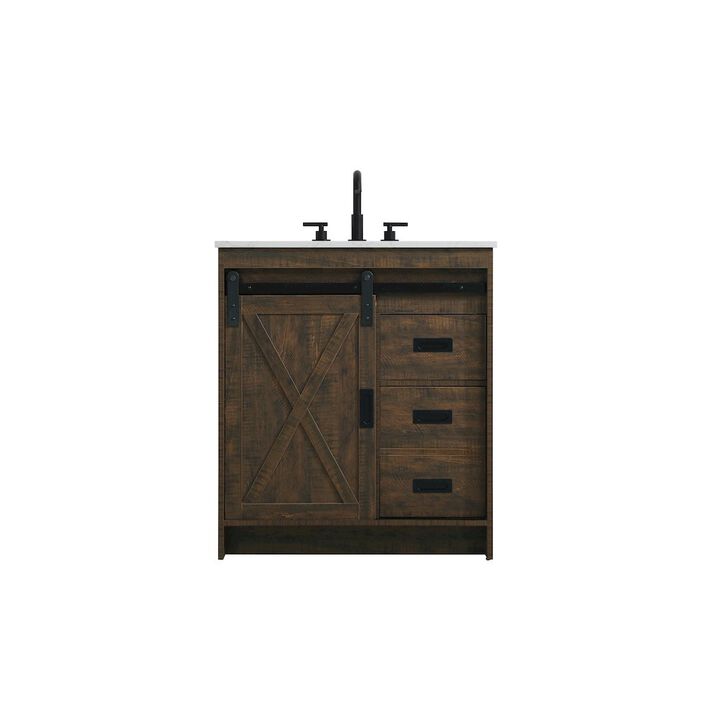 Elegant Kitchen and Bath Austin 30 Inch Single Bathroom Vanity In Expresso