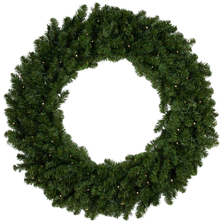 Pre-Lit Canadian Pine Artificial Christmas Double Wreath  36-Inch  Clear LED Lights