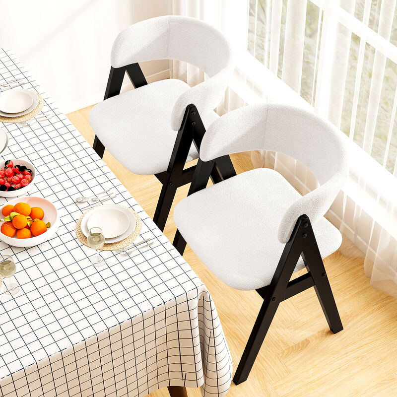 Set of 4 Farmhouse Fabric Dining Chairs with 5.5-Inch Padded Seats image number 6