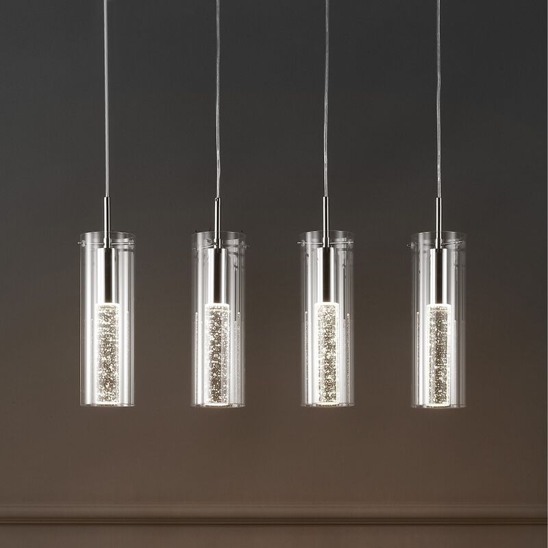 Mium 29.5" 4-Light Modern Style Iron/Crystal/Glass Integrated LED Linear Pendant