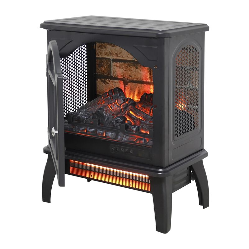 MONDAWE 18 Inch Antique Black 3D Infrared Electric Stove With Remote Control image number 0