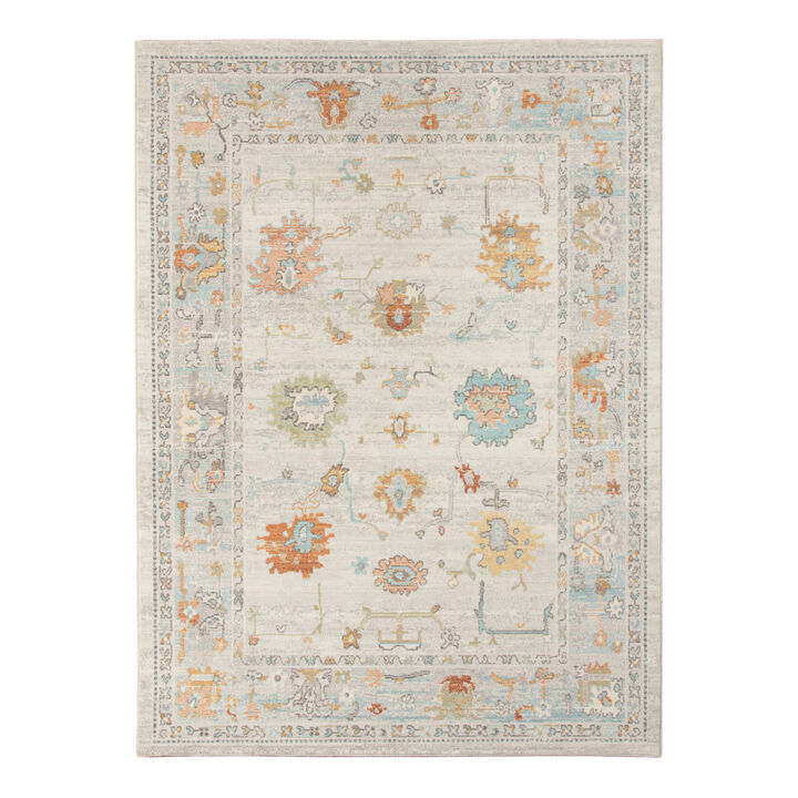 HomeRoots Floral Stain Resistant Indoor Outdoor Area Rug