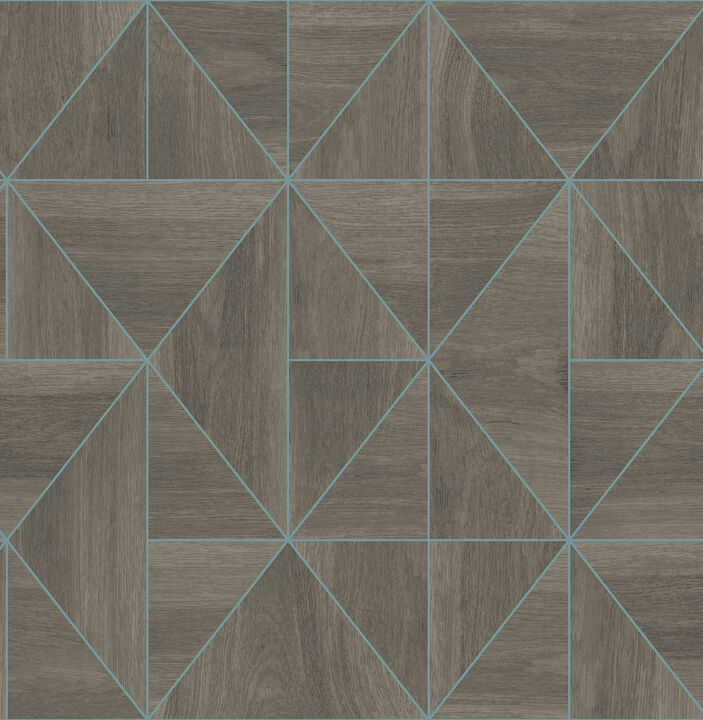 Cheverny Coffee Geometric Wood Wallpaper