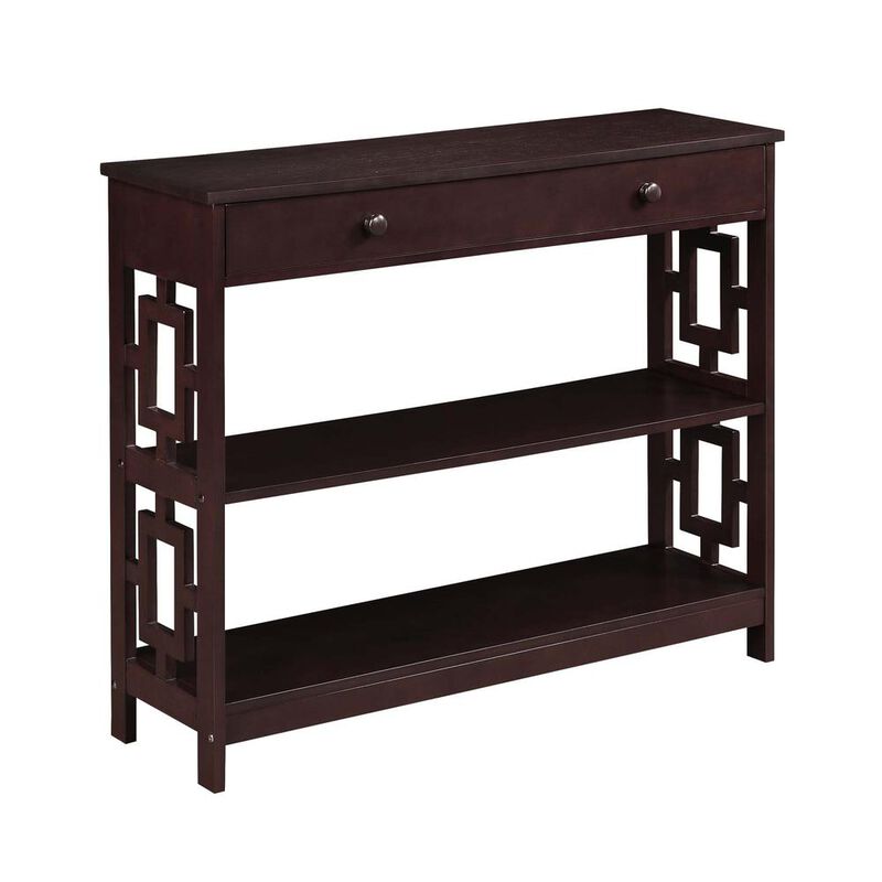 Convenience Concepts Town Square 1 Drawer Console Table, Espresso