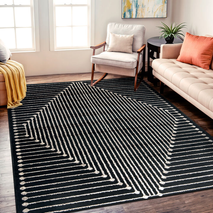 World Rug Gallery Contemporary Bohemian Stripe Indoor Area Rug