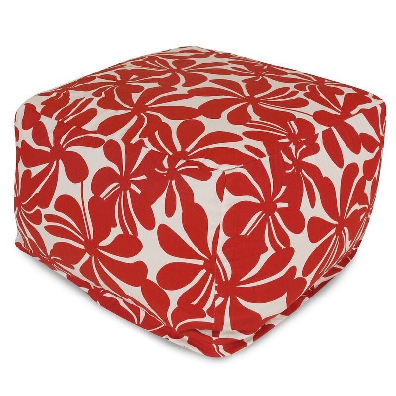 Majestic Home Goods Ottoman Pouf Plantation Red