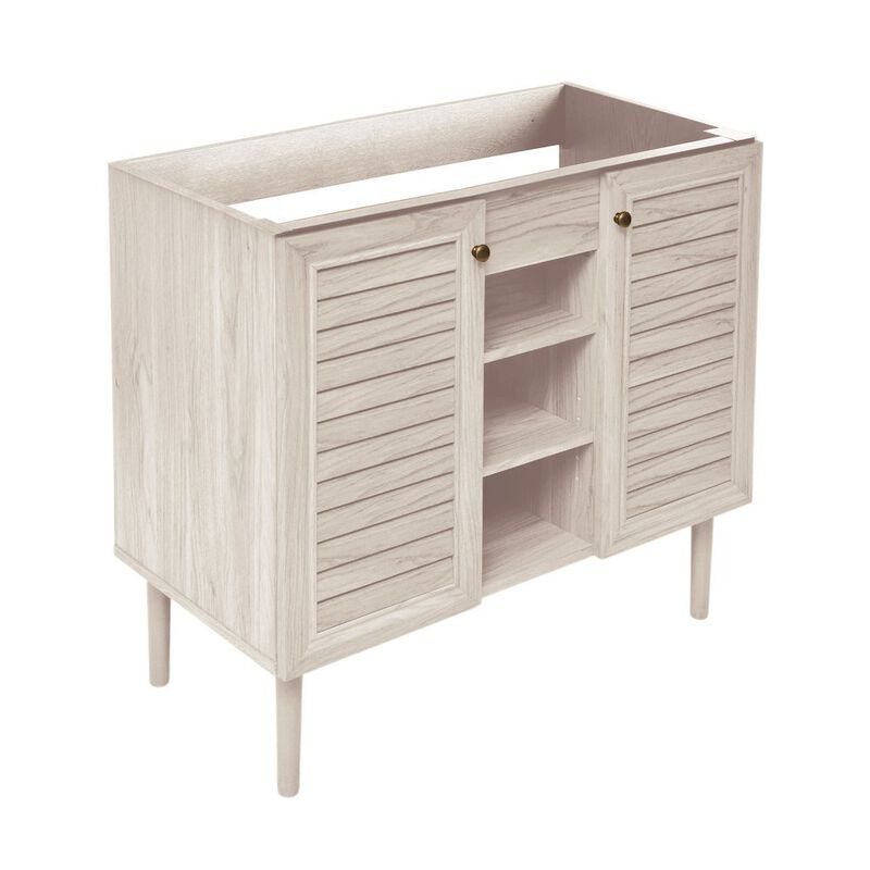 Bron 36" Freestanding Bathroom Vanity Cabinet without Top in White Oak image number 2