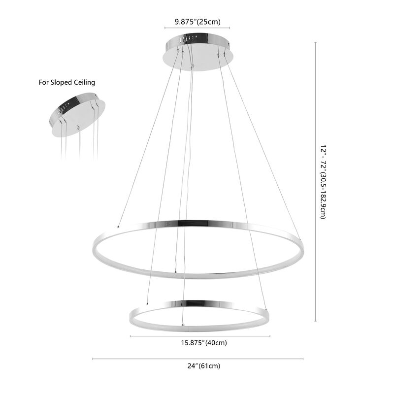 Brice Modern Contemporary Metal Round Dimmable Integrated LED Pendant