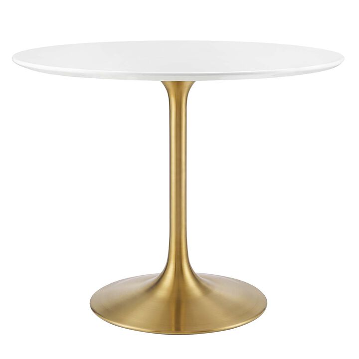 Modway - Lippa 36" Round Wood Dining Table Gold White