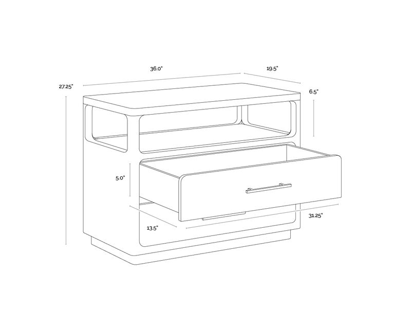Redwood Grey Nightstand image number 7