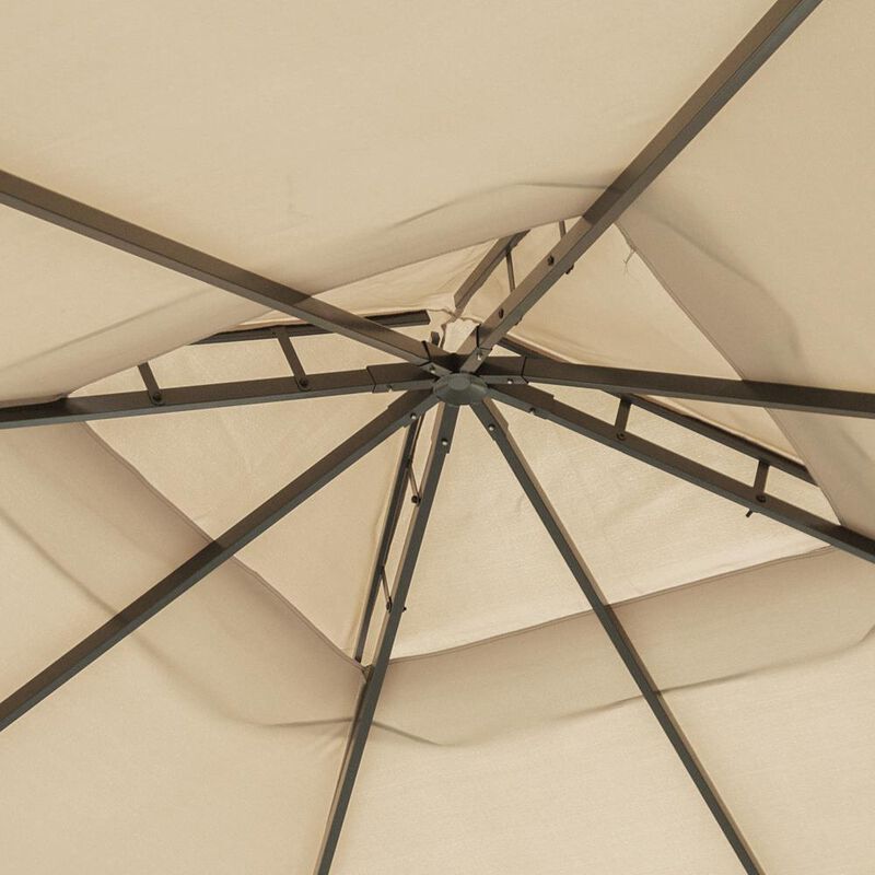 Hivvago 10' x 10' Outdoor Gazebo Canopy with Netting and Curtains image number 7